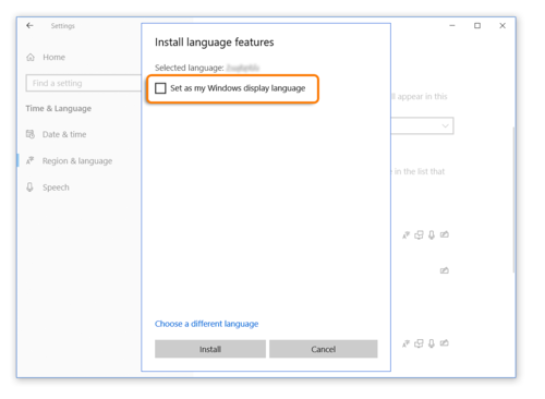 Set as Widows display language when using Windows 10 while taking an Avant Assessment Language Proficiency Test
